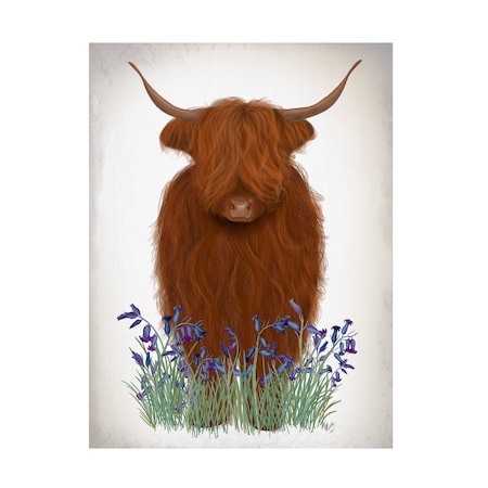 Fab Funky 'Highland Cow Bluebell' Canvas Art, 14x19